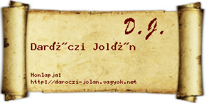 Daróczi Jolán névjegykártya