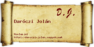 Daróczi Jolán névjegykártya