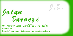 jolan daroczi business card